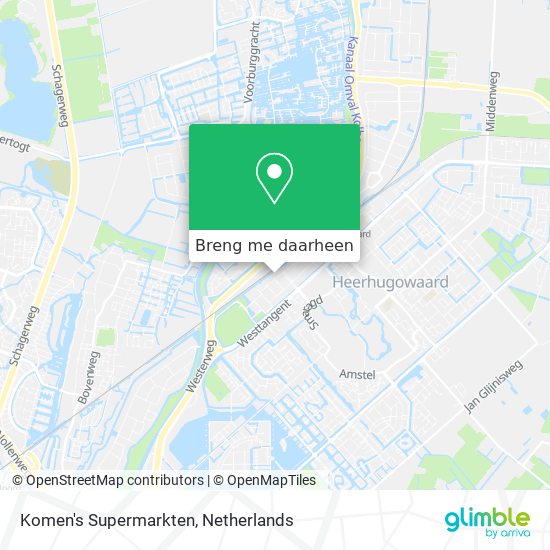 Komen's Supermarkten kaart