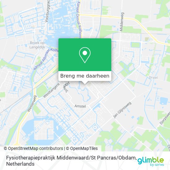 Fysiotherapiepraktijk Middenwaard / St Pancras / Obdam kaart