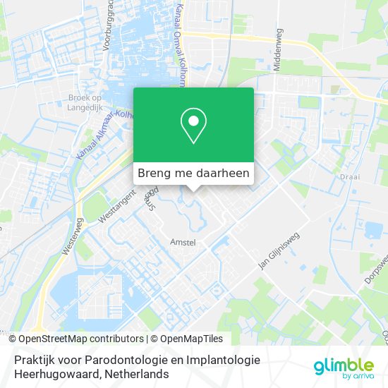 Praktijk voor Parodontologie en Implantologie Heerhugowaard kaart