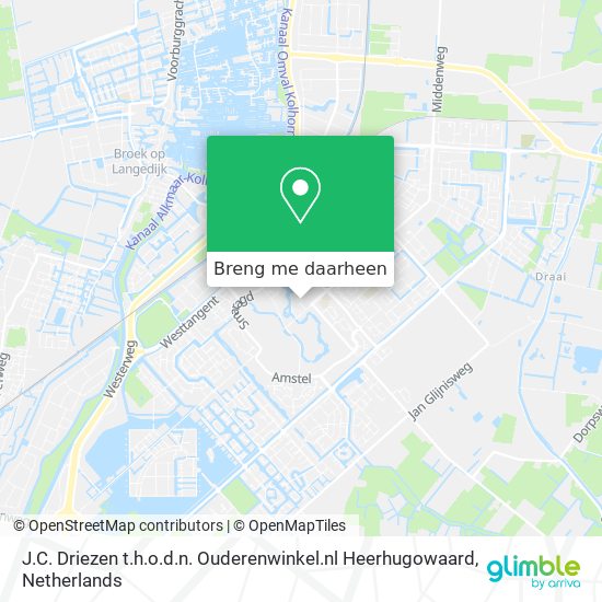 J.C. Driezen t.h.o.d.n. Ouderenwinkel.nl Heerhugowaard kaart