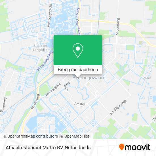Afhaalrestaurant Motto BV kaart