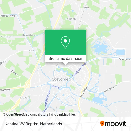 Kantine VV Raptim kaart