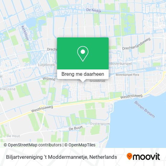 Biljartvereniging 't Moddermannetje kaart