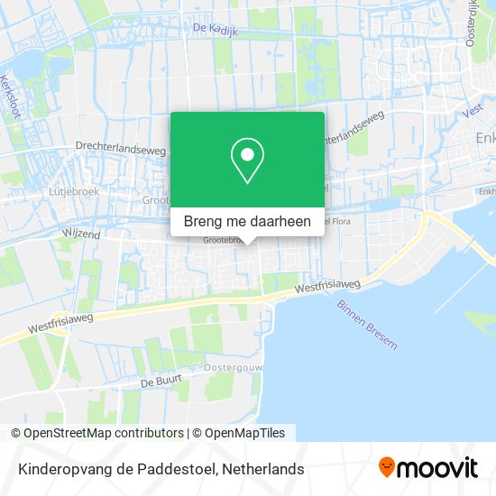 Kinderopvang de Paddestoel kaart