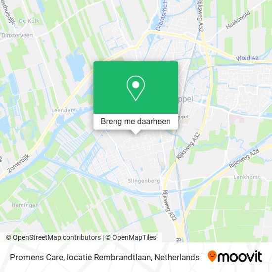 Promens Care, locatie Rembrandtlaan kaart