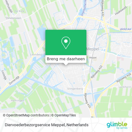 Diervoederbezorgservice Meppel kaart