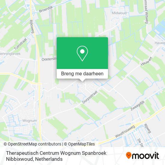 Therapeutisch Centrum Wognum Spanbroek Nibbixwoud kaart