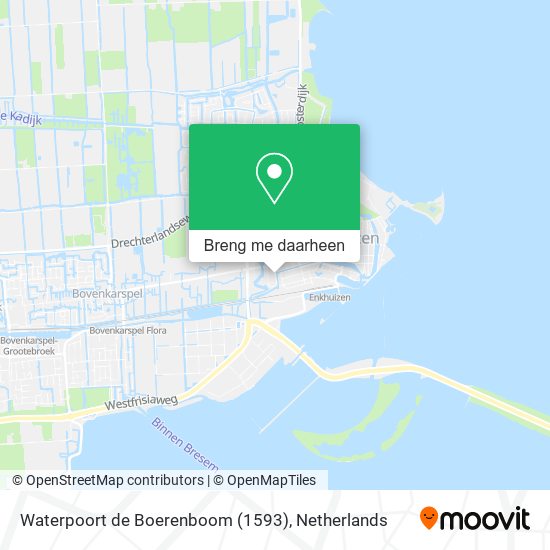 Waterpoort de Boerenboom (1593) kaart