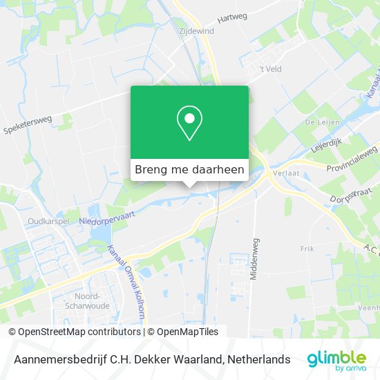 Aannemersbedrijf C.H. Dekker Waarland kaart