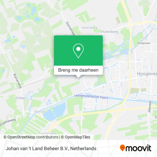 Johan van 't Land Beheer B.V. kaart