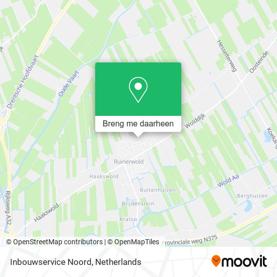 Inbouwservice Noord kaart