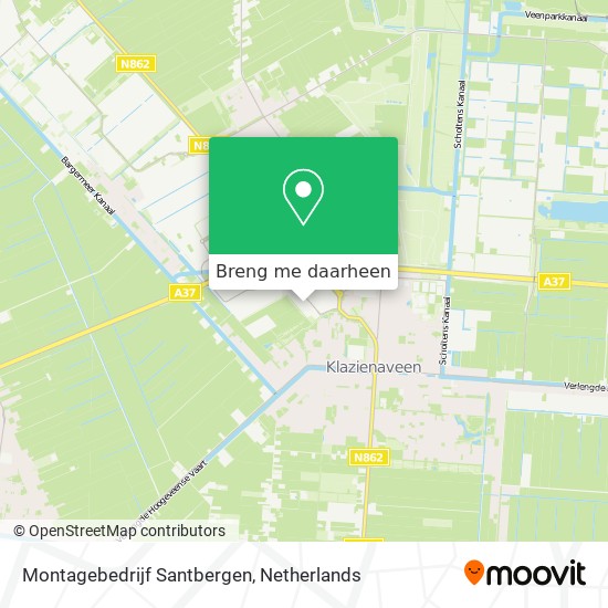 Montagebedrijf Santbergen kaart