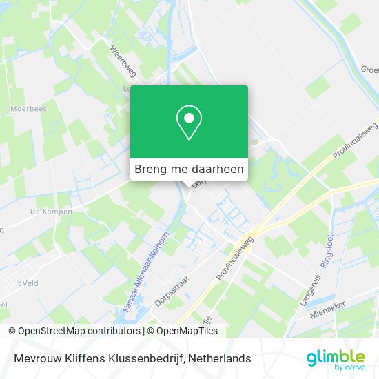 Mevrouw Kliffen's Klussenbedrijf kaart