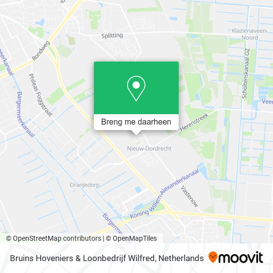 Bruins Hoveniers & Loonbedrijf Wilfred kaart