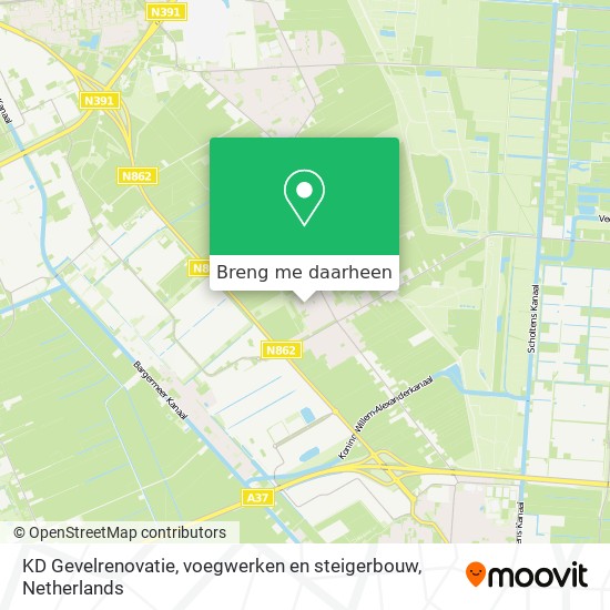 KD Gevelrenovatie, voegwerken en steigerbouw kaart