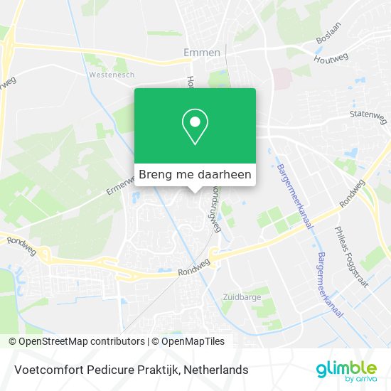 Voetcomfort Pedicure Praktijk kaart