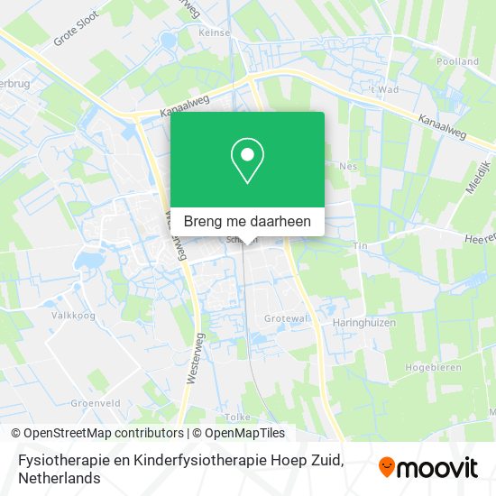 Fysiotherapie en Kinderfysiotherapie Hoep Zuid kaart