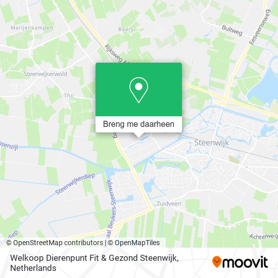 Welkoop Dierenpunt Fit & Gezond Steenwijk kaart