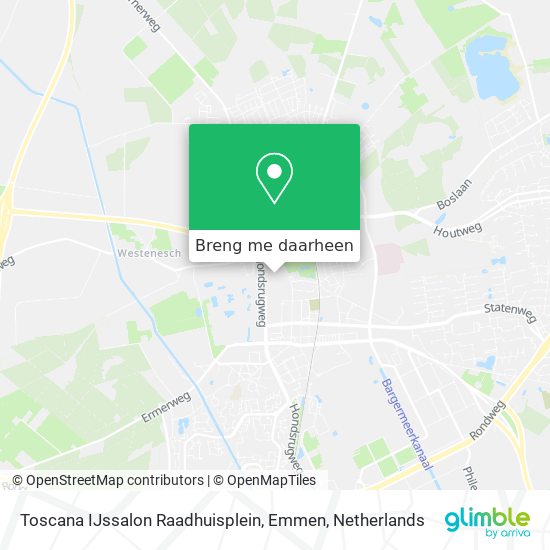 Toscana IJssalon Raadhuisplein, Emmen kaart