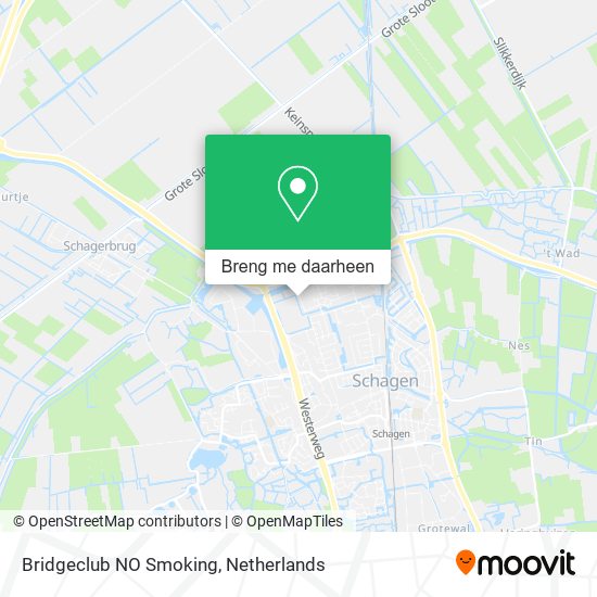 Bridgeclub NO Smoking kaart