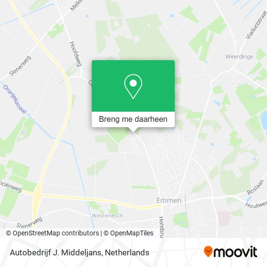 Autobedrijf J. Middeljans kaart