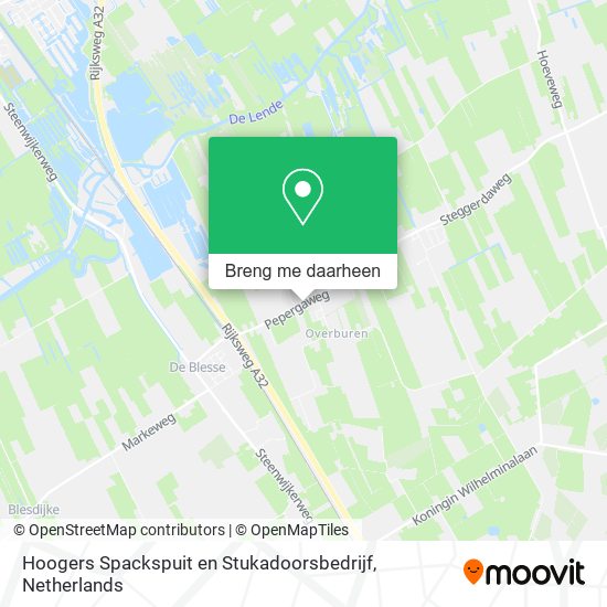 Hoogers Spackspuit en Stukadoorsbedrijf kaart