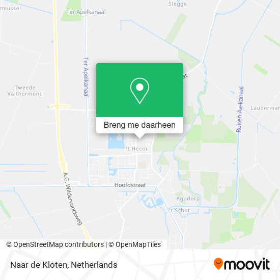 Naar de Kloten kaart