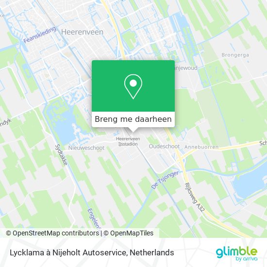 Lycklama à Nijeholt Autoservice kaart