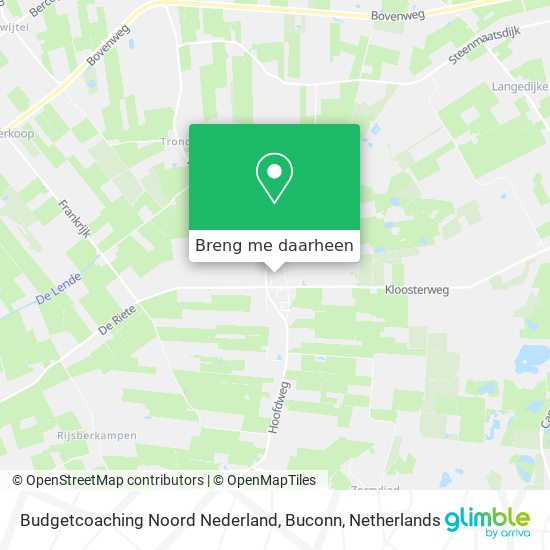 Budgetcoaching Noord Nederland, Buconn kaart