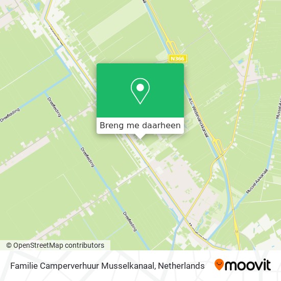 Familie Camperverhuur Musselkanaal kaart