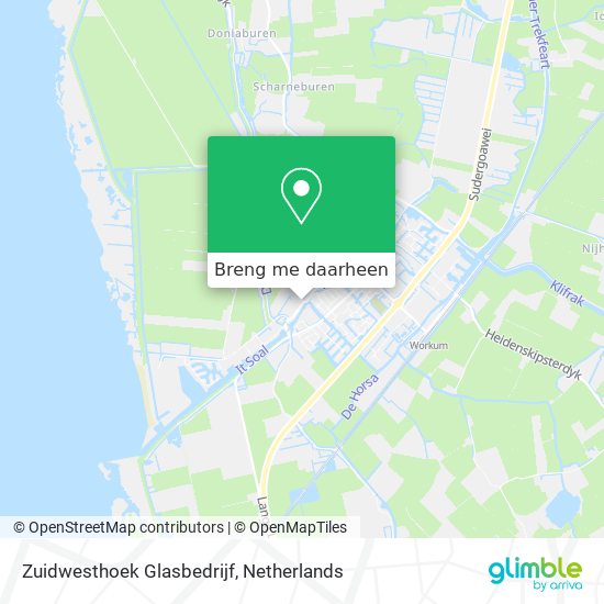 Zuidwesthoek Glasbedrijf kaart