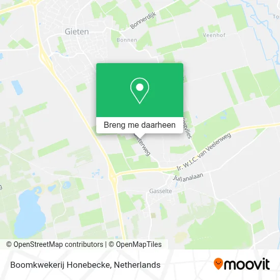 Boomkwekerij Honebecke kaart