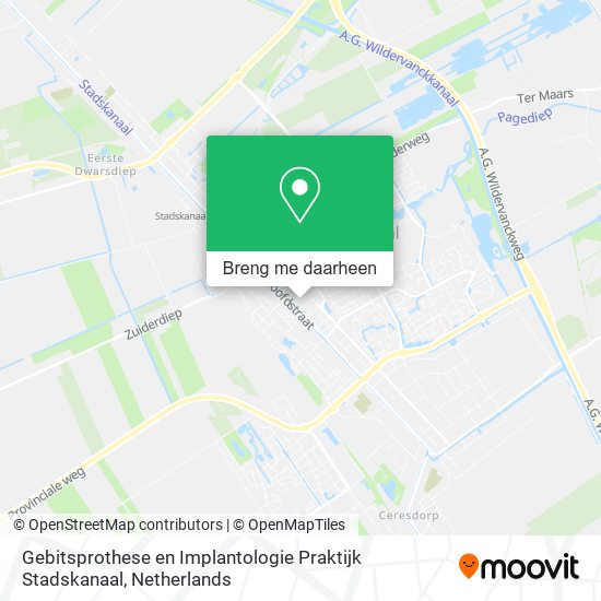 Gebitsprothese en Implantologie Praktijk Stadskanaal kaart