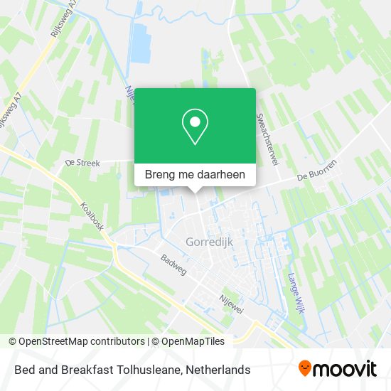 Bed and Breakfast Tolhusleane kaart