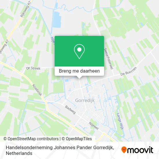 Handelsonderneming Johannes Pander Gorredijk kaart