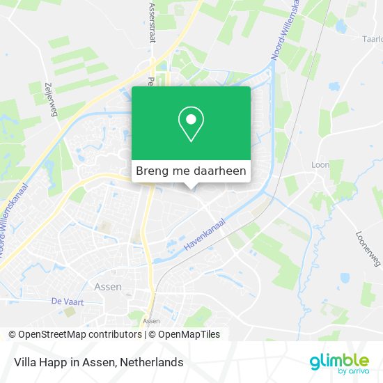 Villa Happ in Assen kaart