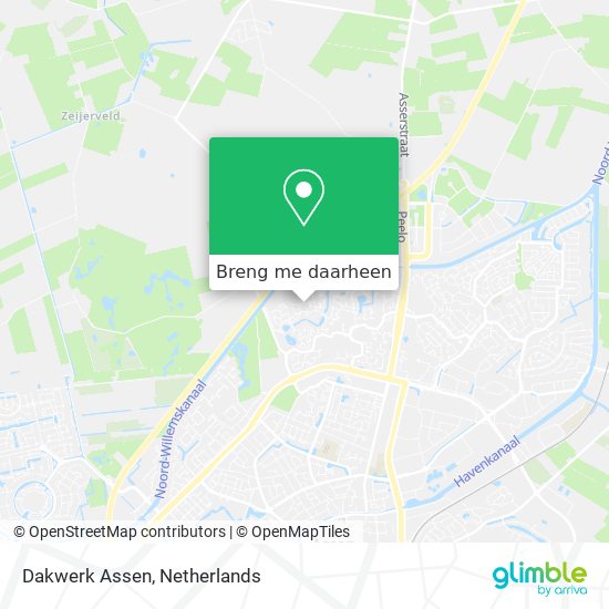 Dakwerk Assen kaart