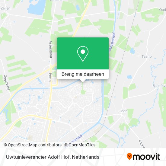 Uwtuinleverancier Adolf Hof kaart