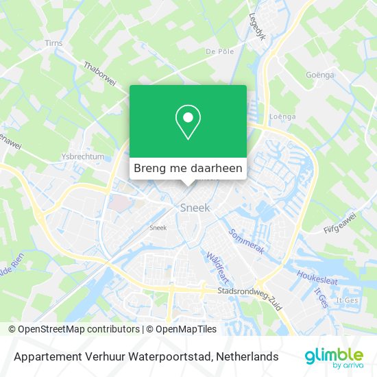 Appartement Verhuur Waterpoortstad kaart