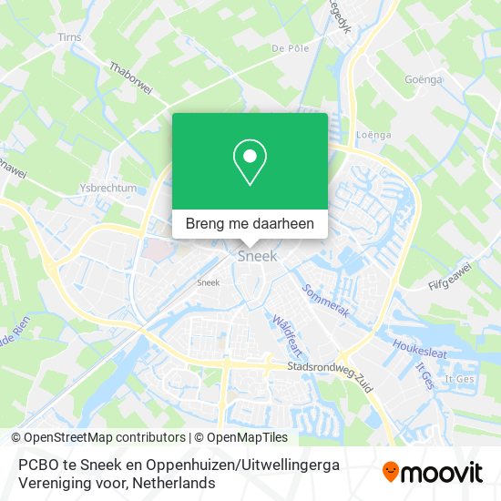 PCBO te Sneek en Oppenhuizen / Uitwellingerga Vereniging voor kaart