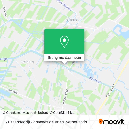 Klussenbedrijf Johannes de Vries kaart