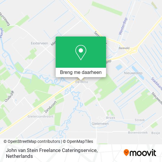 John van Stein Freelance Cateringservice kaart