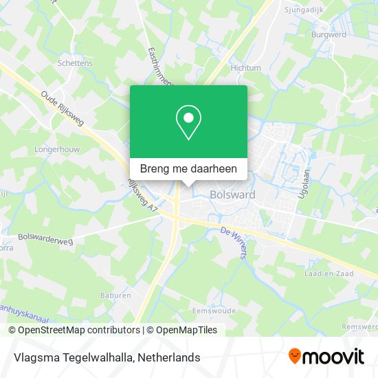 Vlagsma Tegelwalhalla kaart