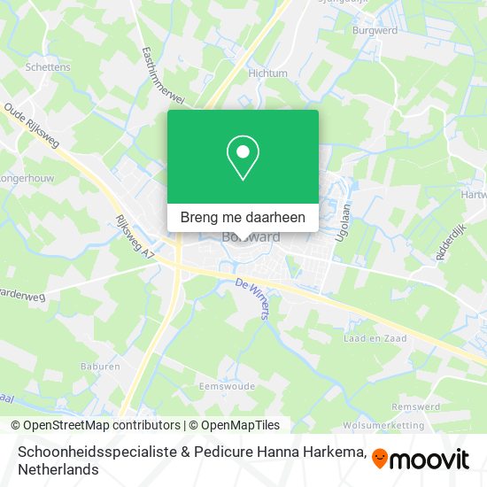 Schoonheidsspecialiste & Pedicure Hanna Harkema kaart