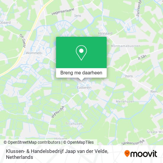Klussen- & Handelsbedrijf Jaap van der Velde kaart