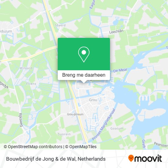 Bouwbedrijf de Jong & de Wal kaart
