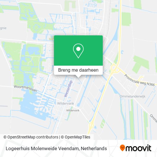 Logeerhuis Molenweide Veendam kaart