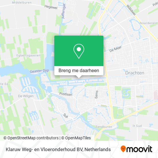 Klaruw Weg- en Vloeronderhoud BV kaart