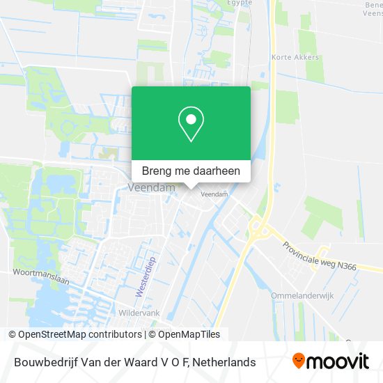 Bouwbedrijf Van der Waard V O F kaart