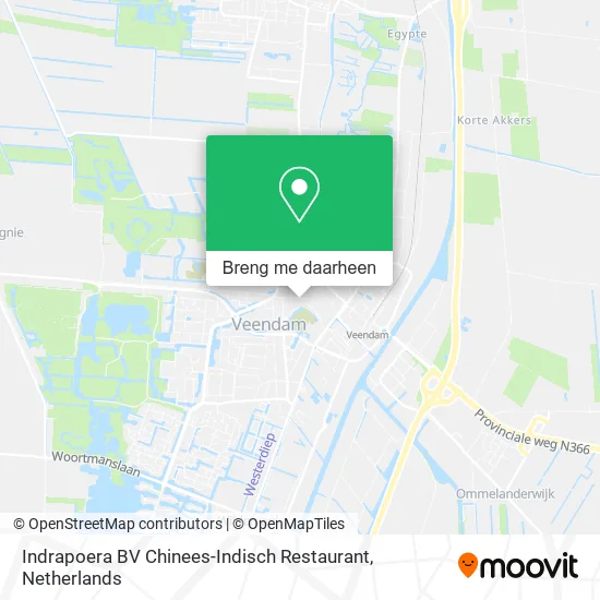 Indrapoera BV Chinees-Indisch Restaurant kaart